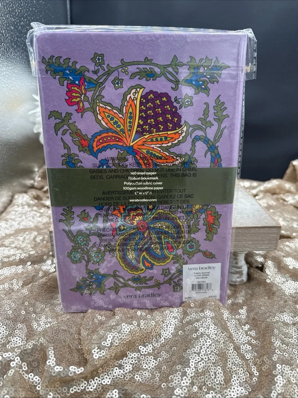Vera Bradley Embroidered Fabric Journal Marrakesh 160 Pages NEW